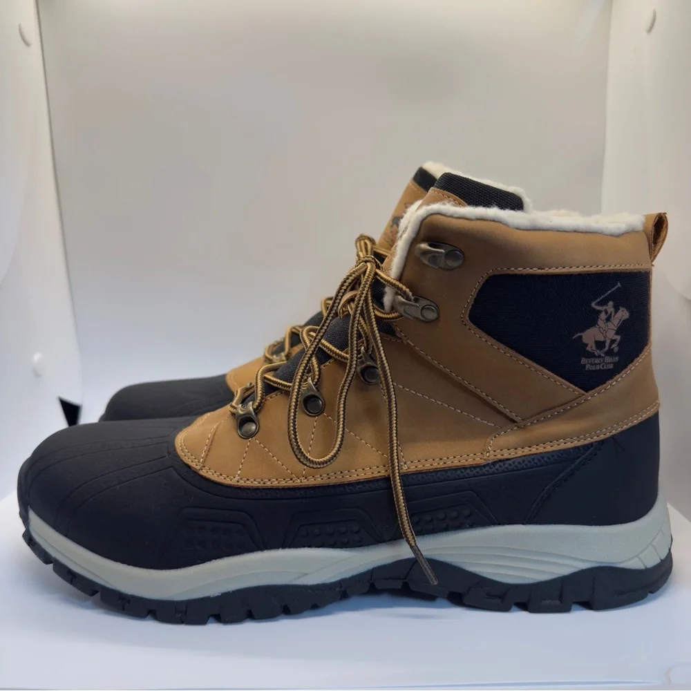 Men's Beverly Hills Polo Club Brown and Black Insulated Winter Boots